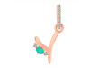 Green Onyx & White Topaz Alphabet Y Pendant GRO-RDA-51.
