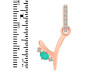 Green Onyx & White Topaz Alphabet Y Pendant GRO-RDA-51.