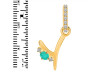 Green Onyx & White Topaz Alphabet Y Pendant GRO-RDA-51.