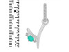 Green Onyx & White Topaz Alphabet Y Pendant GRO-RDA-51.