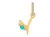 Green Onyx & White Topaz Alphabet Y Pendant GRO-RDA-51.