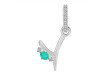 Green Onyx & White Topaz Alphabet Y Pendant GRO-RDA-51.