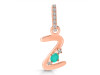 Green Onyx & White Topaz Alphabet Z Pendant GRO-RDA-52.