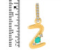 Green Onyx & White Topaz Alphabet Z Pendant GRO-RDA-52.
