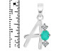 Green Onyx & White Topaz Alphabet A Pendant GRO-RDA-53.