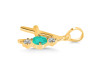 Green Onyx & White Topaz Alphabet A Pendant GRO-RDA-53.