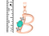 Green Onyx & White Topaz Alphabet B Pendant GRO-RDA-54.