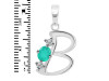 Green Onyx & White Topaz Alphabet B Pendant GRO-RDA-54.