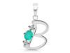 Green Onyx & White Topaz Alphabet B Pendant GRO-RDA-54.