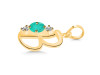 Green Onyx & White Topaz Alphabet B Pendant GRO-RDA-54.