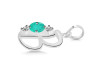 Green Onyx & White Topaz Alphabet B Pendant GRO-RDA-54.