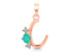 Green Onyx & White Topaz Alphabet C Pendant GRO-RDA-55.