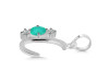 Green Onyx & White Topaz Alphabet C Pendant GRO-RDA-55.