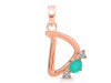 Green Onyx & White Topaz Alphabet D Pendant GRO-RDA-56.