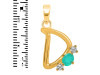 Green Onyx & White Topaz Alphabet D Pendant GRO-RDA-56.