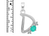 Green Onyx & White Topaz Alphabet D Pendant GRO-RDA-56.