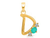 Green Onyx & White Topaz Alphabet D Pendant GRO-RDA-56.