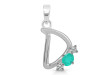 Green Onyx & White Topaz Alphabet D Pendant GRO-RDA-56.