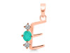 Green Onyx & White Topaz Alphabet E Pendant GRO-RDA-57.