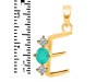 Green Onyx & White Topaz Alphabet E Pendant GRO-RDA-57.