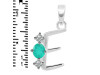 Green Onyx & White Topaz Alphabet E Pendant GRO-RDA-57.