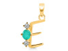 Green Onyx & White Topaz Alphabet E Pendant GRO-RDA-57.