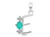 Green Onyx & White Topaz Alphabet E Pendant GRO-RDA-57.