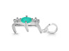 Green Onyx & White Topaz Alphabet E Pendant GRO-RDA-57.