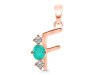 Green Onyx & White Topaz Alphabet F Pendant GRO-RDA-58.