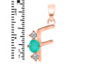 Green Onyx & White Topaz Alphabet F Pendant GRO-RDA-58.
