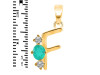 Green Onyx & White Topaz Alphabet F Pendant GRO-RDA-58.