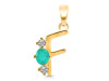 Green Onyx & White Topaz Alphabet F Pendant GRO-RDA-58.