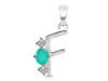 Green Onyx & White Topaz Alphabet F Pendant GRO-RDA-58.