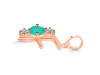 Green Onyx & White Topaz Alphabet F Pendant GRO-RDA-58.