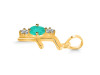 Green Onyx & White Topaz Alphabet F Pendant GRO-RDA-58.