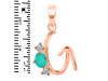 Green Onyx & White Topaz Alphabet G Pendant GRO-RDA-59.