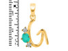 Green Onyx & White Topaz Alphabet G Pendant GRO-RDA-59.