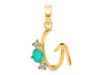 Green Onyx & White Topaz Alphabet G Pendant GRO-RDA-59.