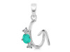 Green Onyx & White Topaz Alphabet G Pendant GRO-RDA-59.