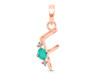 Green Onyx & White Topaz Alphabet F Pendant GRO-RDA-6.