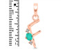 Green Onyx & White Topaz Alphabet F Pendant GRO-RDA-6.