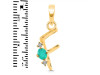 Green Onyx & White Topaz Alphabet F Pendant GRO-RDA-6.