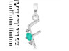 Green Onyx & White Topaz Alphabet F Pendant GRO-RDA-6.