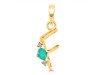 Green Onyx & White Topaz Alphabet F Pendant GRO-RDA-6.