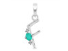 Green Onyx & White Topaz Alphabet F Pendant GRO-RDA-6.