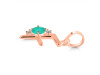 Green Onyx & White Topaz Alphabet F Pendant GRO-RDA-6.