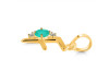 Green Onyx & White Topaz Alphabet F Pendant GRO-RDA-6.