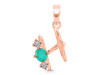 Green Onyx & White Topaz Alphabet H Pendant GRO-RDA-60.