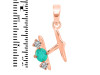 Green Onyx & White Topaz Alphabet H Pendant GRO-RDA-60.