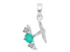 Green Onyx & White Topaz Alphabet H Pendant GRO-RDA-60.